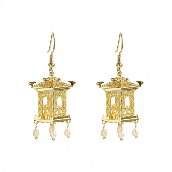 Golden Lantern Earring