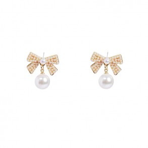 Pearly Ribbon Earring