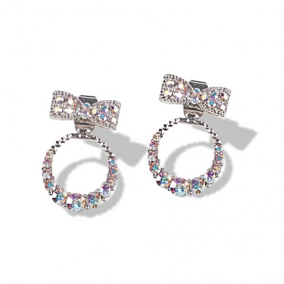 Dazzle Crystal Ribbon Eclipse Earring