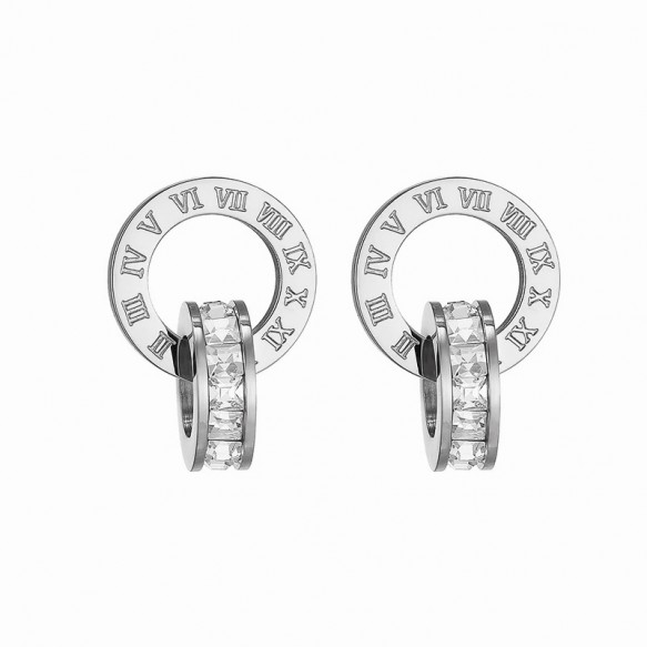 Roman Double Titanium Steel Earring