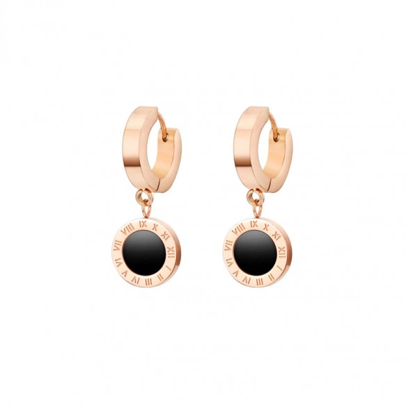 Stainless Steel Time Rose Gold Earring