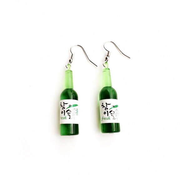 Soju Green Bottle Earring 