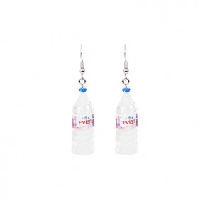 Evian Mineral Bottle Earring 