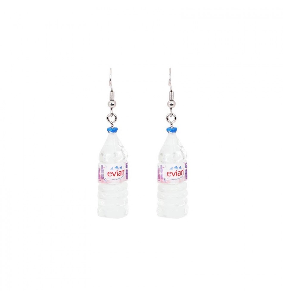 Evian Mineral Bottle Earring