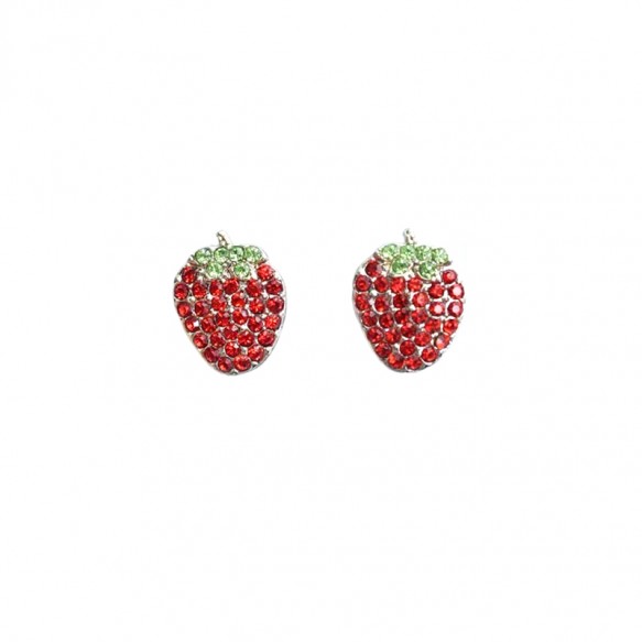 Strawberry Crystal Ear Stud