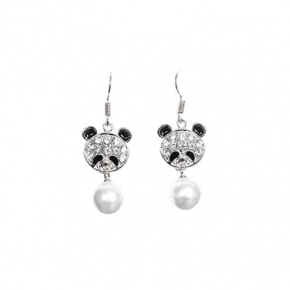 Panda Crystal Pearl Earring