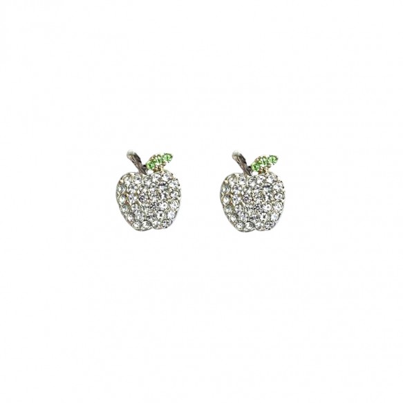White Crystal Apple Ear Stud