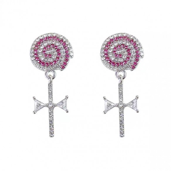Lollipop Swirl Diamond Earring