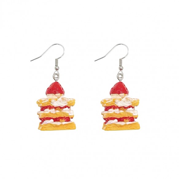 Strawberry Sliced Cake Earring